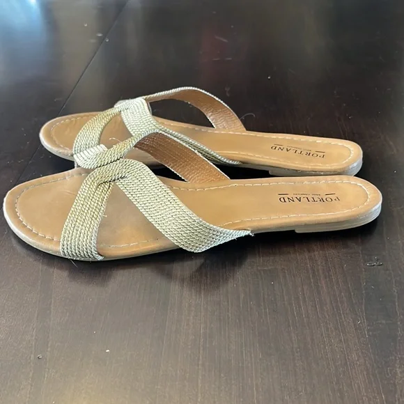 Portland Boot Company Gold Rope Slide Sandals - Picture 2 of 3